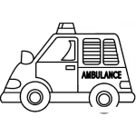 Dibujo para colorear Carrito Ambulancia Para Colorear