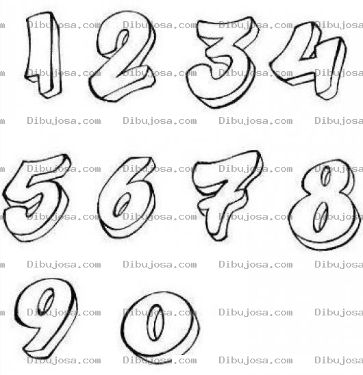 Dibujo para colorear Colorear los numeros 1234567890
