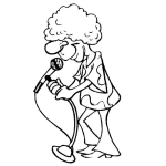 Dibujo para colorear Dibujo De Hombre Con Pelo Afro Cantando Musica De Los 70 Para Pintar Y Colorear