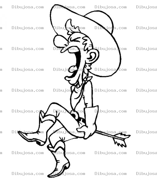 Dibujo para colorear Dibujo De Vaquero Con Flecha En La Nalga Para Pintar Y Colorear Vaquero Flechado En El Culito