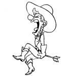Dibujo para colorear Dibujo De Vaquero Con Flecha En La Nalga Para Pintar Y Colorear Vaquero Flechado En El Culito