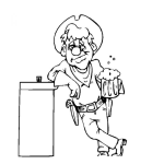 Dibujo para colorear Dibujo De Vaquero Tomando Cerveza En La Barra De Un Bar Para Pintar Y Colorear