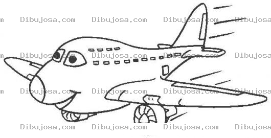 Dibujo para colorear Dibujo De Un Avion De Turbinas Con Ojos Para Pintar Y Colorear