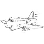 Dibujo para colorear Dibujo De Un Avion De Turbinas Con Ojos Para Pintar Y Colorear