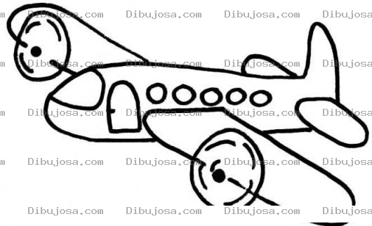 Dibujo para colorear Dibujo De Avion Bimotor Para Pintar Y Colorear