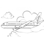 Dibujo para colorear Dibujo De Avion Atravesando Las Nubes Para Pintar