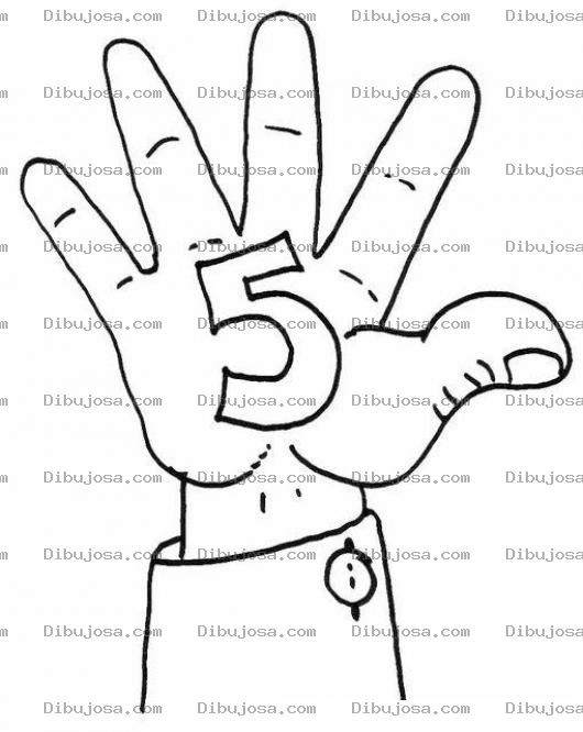 Dibujo para colorear Colorear el numero 5 cinco