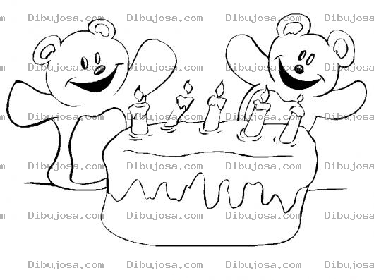 Dibujo para colorear Dibujo De Pastel De 5 Anos Para Pintar Y Colorear Pastelito Con Cinco Velitas