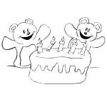 Dibujo para colorear Dibujo De Pastel De 5 Anos Para Pintar Y Colorear Pastelito Con Cinco Velitas