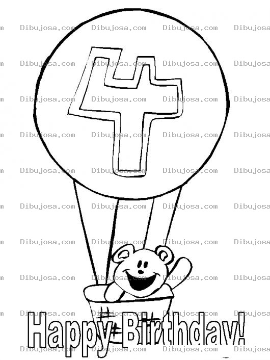 Dibujo para colorear Dibujo De Tarjeta De Feliz Cumpleanos Para Bebe De 4 Anos Para Colorear