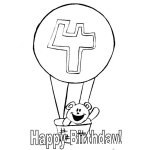 Dibujo para colorear Dibujo De Tarjeta De Feliz Cumpleanos Para Bebe De 4 Anos Para Colorear