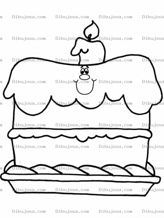 Dibujo para colorear Dibujo De Un Pastel Con Una Vela Para Pintar Y Colorear Pastelito De Un Anio Con Una Bela De 1 Anyo