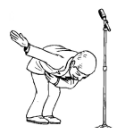 Dibujo para colorear Despedida De Cantante Dibujo Para Colorear A Un Cantante Despidiendose Respetuosamente Despues De Cantar Su Ultima Cancion