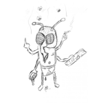 Dibujo para colorear Dibujo De Mosca Sucia Para Pintar Y Colorear