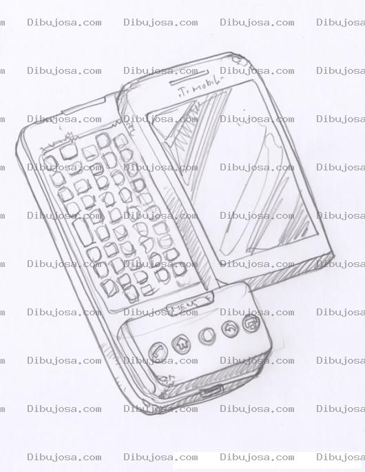 Dibujo para colorear Dibujo De Telefono Htc Pro Para Pintar Y Colorear Celular Con Teclado Qwerty