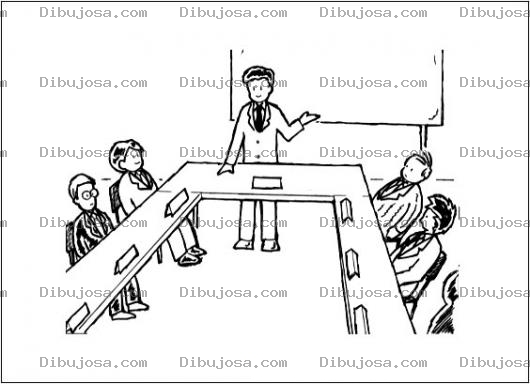 Dibujo para colorear Dibujo De Reunion Empresarial Para Pintar Y Colorear
