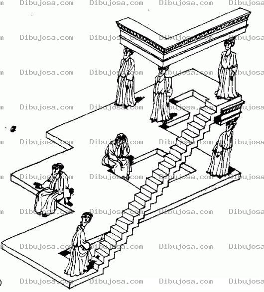 Dibujo para colorear Dibujo De Ilusion Optica Gradas Imposibles Estructura Confusa En 3d Para Pintar Y Colorear