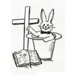 Dibujo para colorear Juan316 Dibujo De Conejito Cristiano Para Pintar Y Colorear Conejo Con La Biblia En Juan 3 16