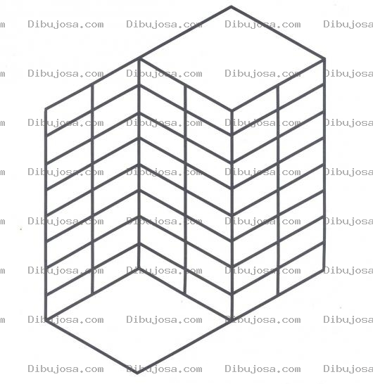 Dibujo para colorear Ilusion Optica De 2 Torres Gemelas Para Pintar Y Colorear