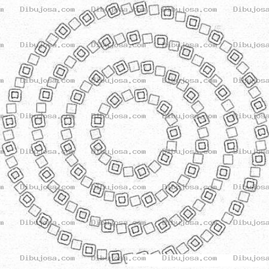 Dibujo para colorear Ilusion Opttica De Circulos Que Parecen Una Espiral Para Pintar Y Colorear