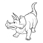 Dibujo para colorear Dibujo De Dinosaurio Triceraptor Para Pintar Y Colorear Abuelo De Los Rinocerontes