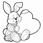 Dibujo para colorear Colorear conejita con un corazon