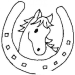 Dibujo para colorear Dibujo De Caballo Y Herradura De La Suerta Para Colorear