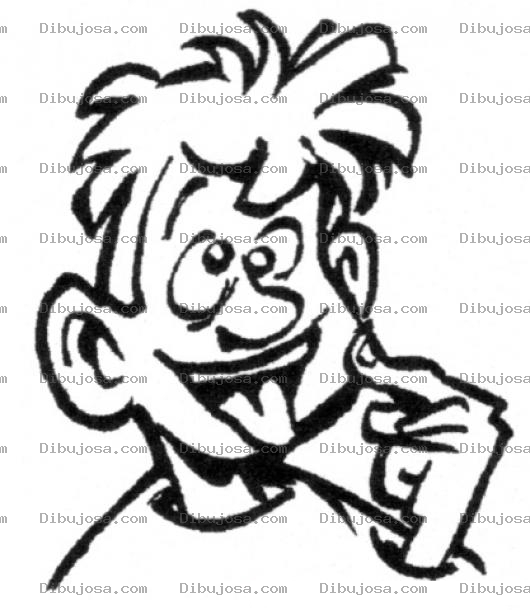 Dibujo para colorear Dibujo De Nino Sacando La Lengua Para Pintar Y Colorear