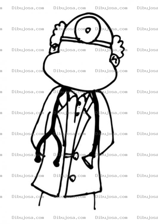 Dibujo para colorear Medico Descarado Para Pintar Y Colorear A Un Doctor Sin Cara Sin Ojos Sin Nariz Ni Boca