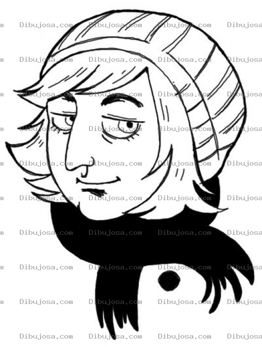 Dibujo para colorear Dibujo De Rubio Con Gorro De Lana Para Pintar Y Colorear