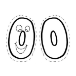 Dibujo para colorear Colorear el numero cero 0