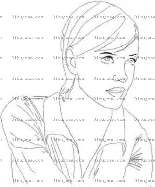 Dibujo para colorear Dibujo De Chica De Pelo Corto Para Pintar Y Colorear