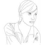 Dibujo para colorear Dibujo De Chica De Pelo Corto Para Pintar Y Colorear