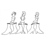 Dibujo para colorear Dibujo De Mujeres Con Botas Gigantes Para Pintar Y Colorear Mujeres Patudas