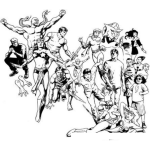 Dibujo para colorear Dibujo De Varios Super Heroes Para Colorear