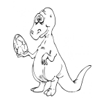 Dibujo para colorear Dinosaurio Con Un Huevo Para Pintar Y Colorear Dinosauria Futura Mama Preocupada