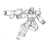 Dibujo para colorear Dibujo De Optimus Prime De Los Transformers Disparando Para Pintar Y Colorear