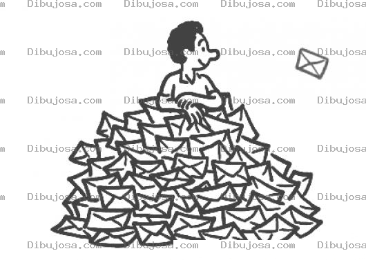 Dibujo para colorear Dibujo De Hombre Lleno De Cartas Para Pintar Y Colorear