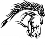 Dibujo para colorear Tatuaje Tribal Con Forma Caballo Para Pintar Y Colorear