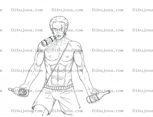 Dibujo para colorear Dibujo De Hombre Atletico Con Tres Botellas Para Pintar Y Colorear