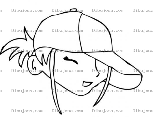 Dibujo para colorear Dibujo De Chica Con Gorra Para Pintar Y Colorear