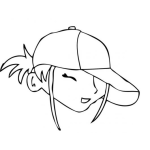 Dibujo para colorear Dibujo De Chica Con Gorra Para Pintar Y Colorear