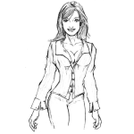 Dibujo para colorear Dibujo De Mujer Con Blusa Escotada Para Pintar Y Colorear
