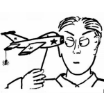 Dibujo para colorear Dibujo De Hombre Jugando Con Un Avion Para Colorear
