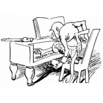Dibujo para colorear Dibujo De Mono Tocando El Piano Para Pintar Y Colorear