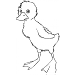 Dibujo para colorear Dibujo De Patito Triste Para Pintar Y Colorear De Amarillo Huevo
