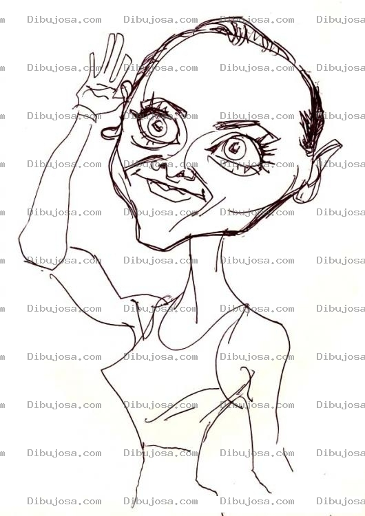 Dibujo para colorear Dibujo De Mujer Con Poco Pelo Para Pintar Y Colorear Mujer Con Pelo Cortito
