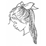 Dibujo para colorear Dibujo De Una Nina De Perfil Con Una Mona En El Pelo Para Colorear