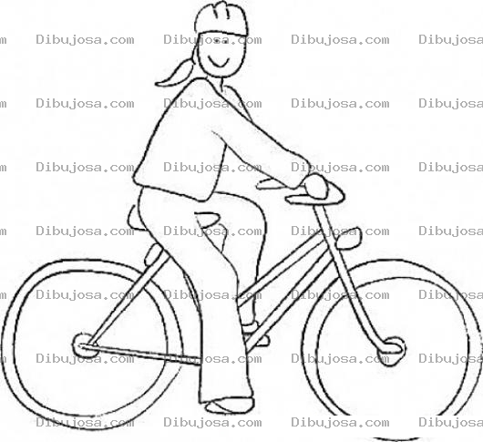 Dibujo para colorear Dibujo De Mujer En Bicicleta Para Pintar Y Colorar A Mama En Cicle
