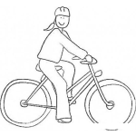 Dibujo para colorear Dibujo De Mujer En Bicicleta Para Pintar Y Colorar A Mama En Cicle